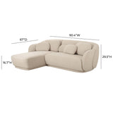 TOV Misty Cream Boucle Sectional - LAF