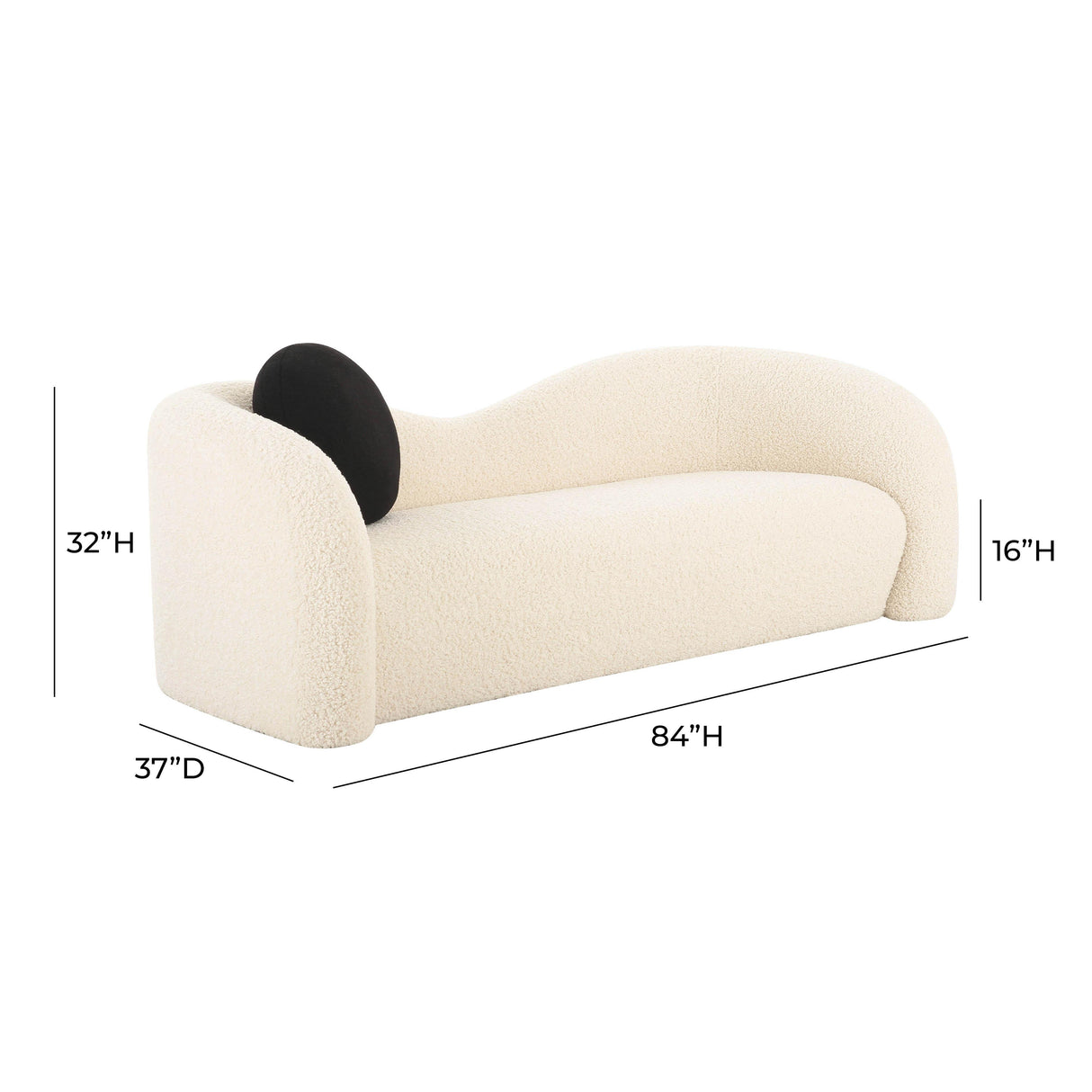 TOV Leonie Beige Faux Shearling 84" Sofa