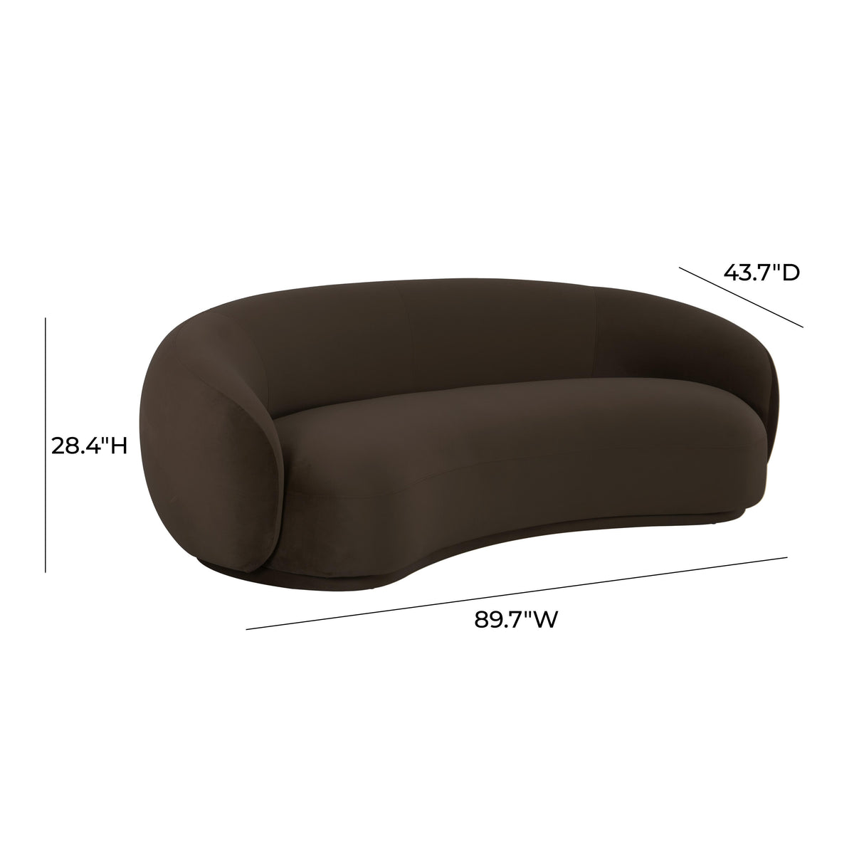 TOV Kendall Chocolate Brown Velvet Sofa