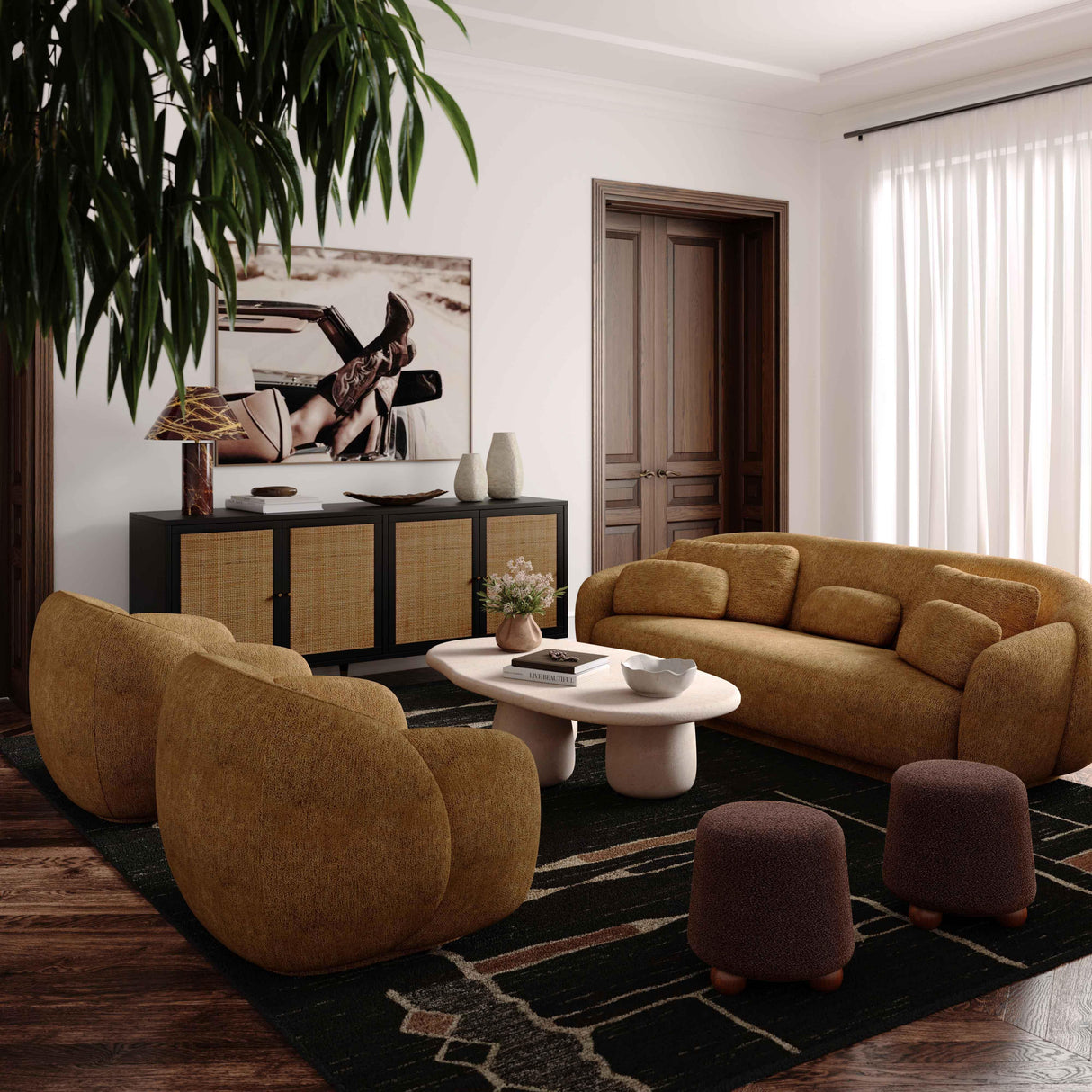 TOV Misty Brown Boucle Sofa