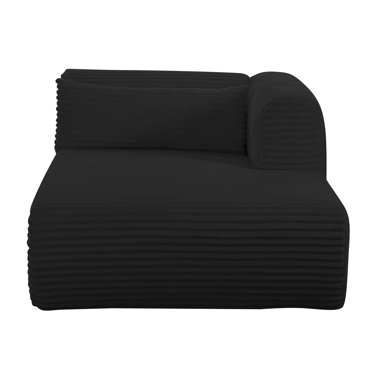 TOV Tarra Fluffy Oversized Black Corduroy Modular RAF Chaise
