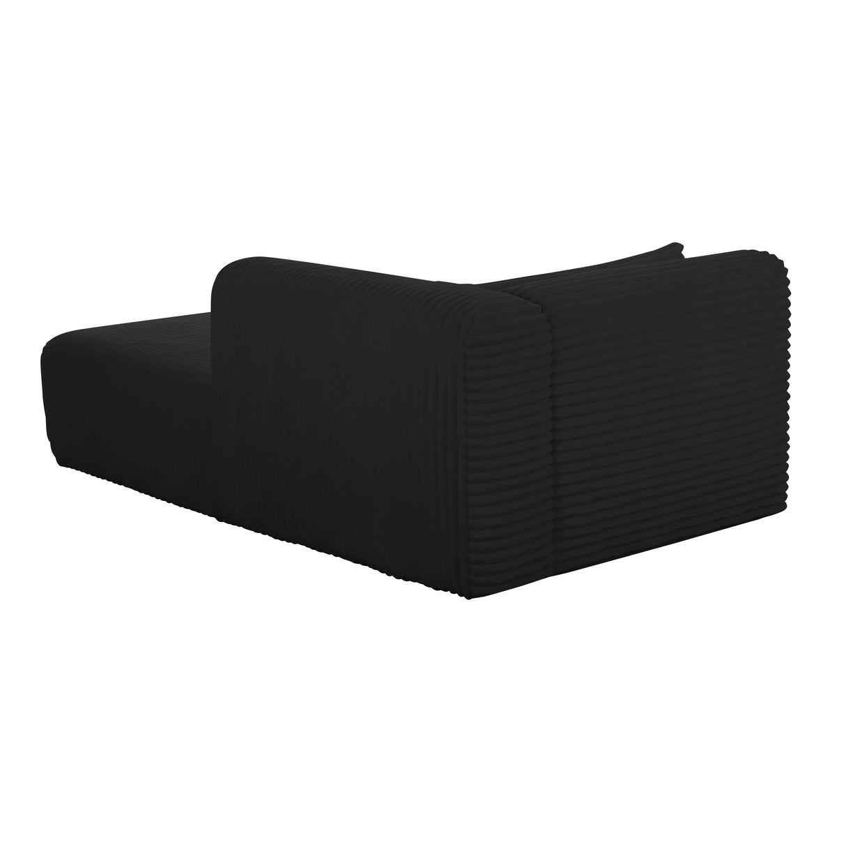 TOV Tarra Fluffy Oversized Black Corduroy Modular RAF Chaise