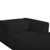 TOV Tarra Fluffy Oversized Black Corduroy Modular RAF Chaise