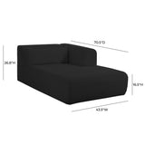 TOV Tarra Fluffy Oversized Black Corduroy Modular RAF Chaise