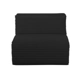 TOV Tarra Fluffy Oversized Black Corduroy Modular Armless Chair