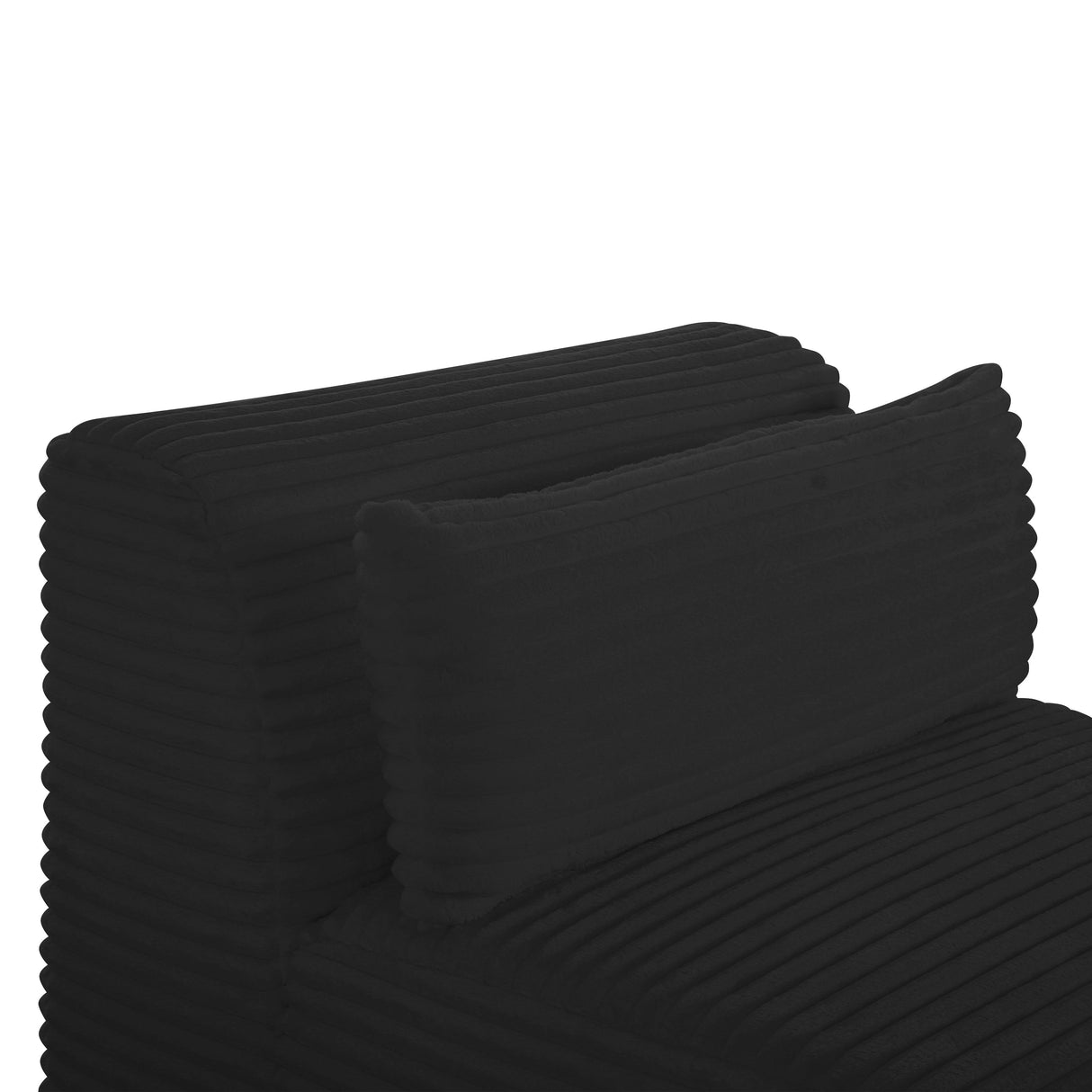 TOV Tarra Fluffy Oversized Black Corduroy Modular Armless Chair