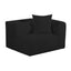 TOV Tarra Fluffy Oversized Black Corduroy Modular RAF Corner Chair