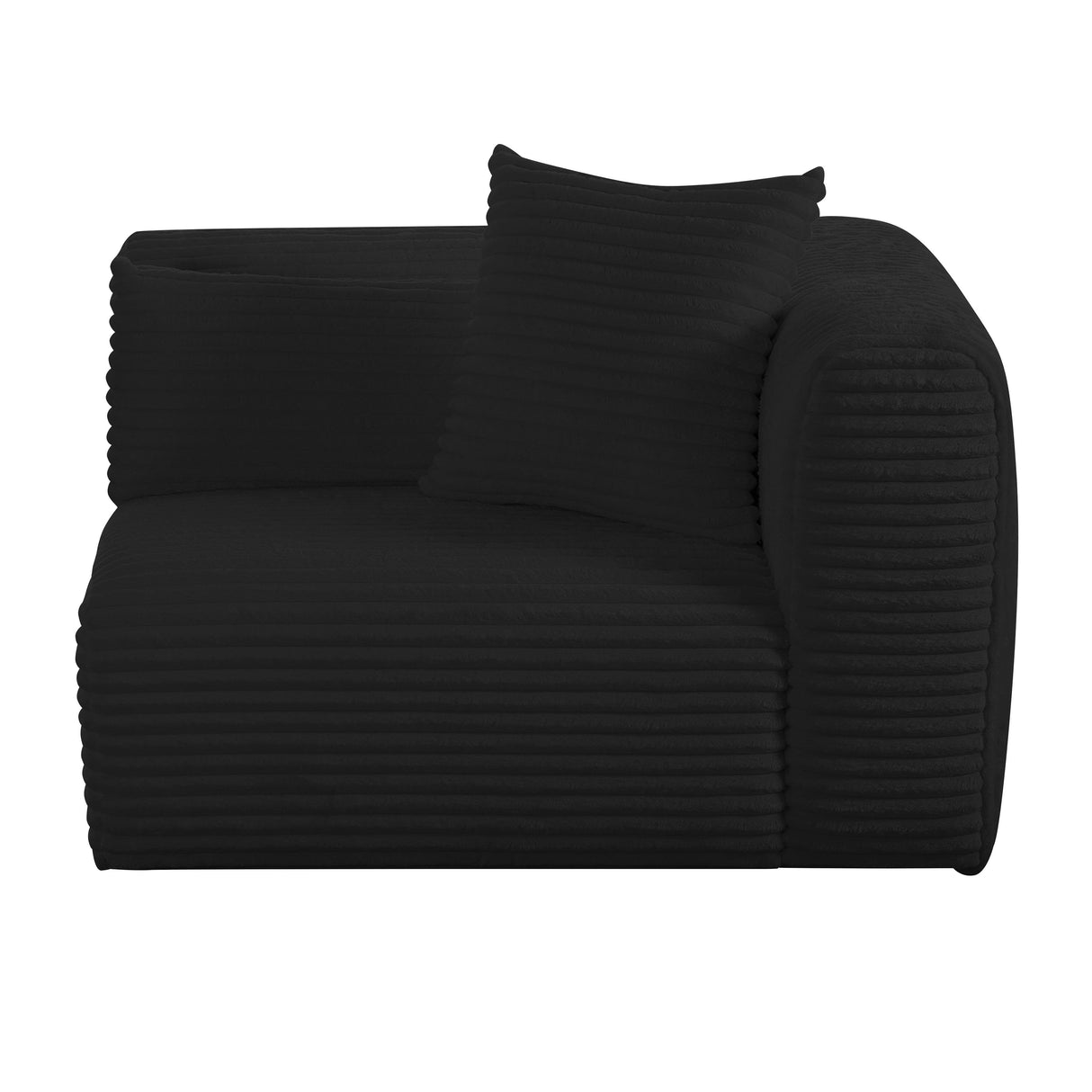 TOV Tarra Fluffy Oversized Black Corduroy Modular RAF Corner Chair