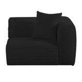 TOV Tarra Fluffy Oversized Black Corduroy Modular RAF Corner Chair