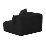 TOV Tarra Fluffy Oversized Black Corduroy Modular RAF Corner Chair