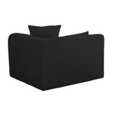 TOV Tarra Fluffy Oversized Black Corduroy Modular RAF Corner Chair