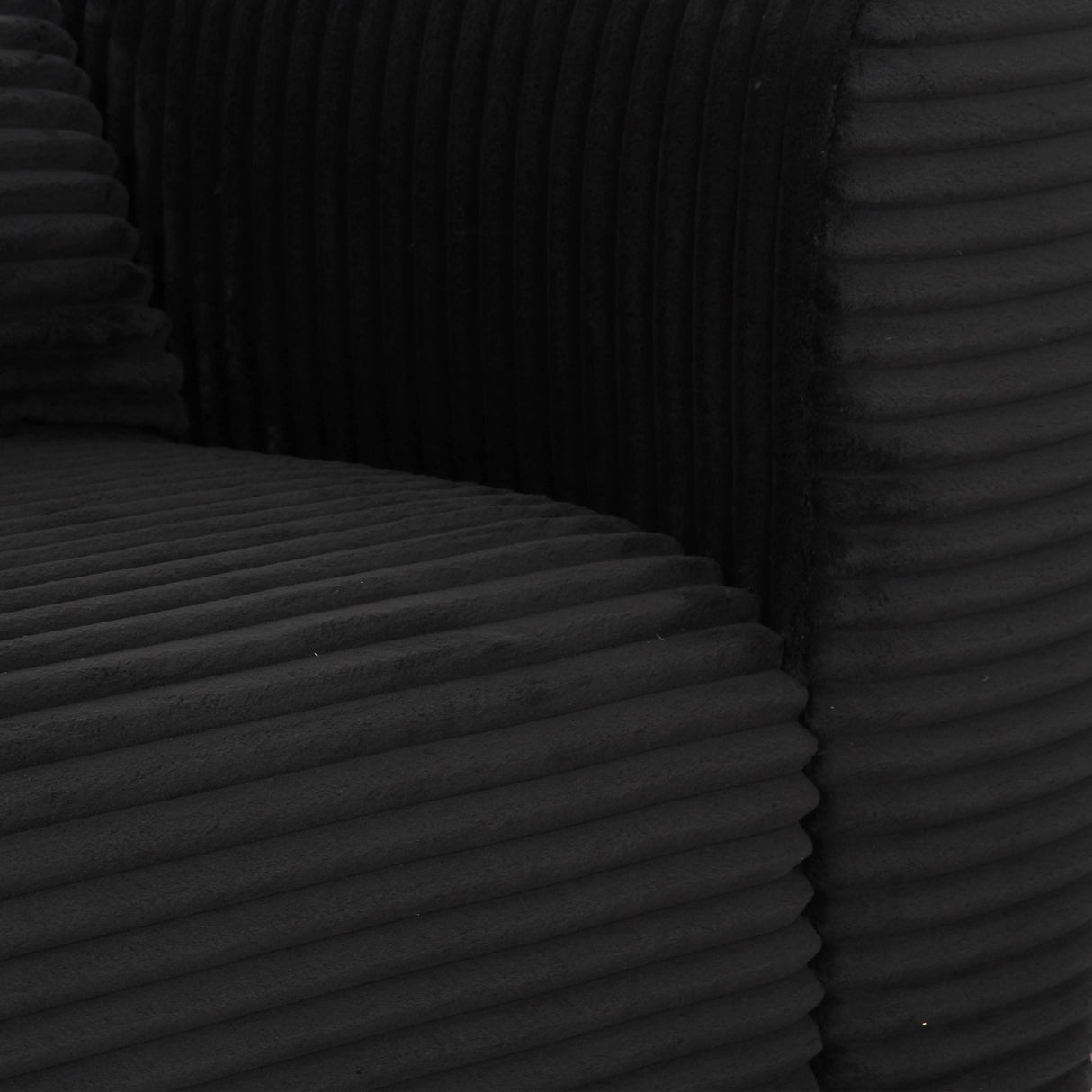 TOV Tarra Fluffy Oversized Black Corduroy Modular RAF Corner Chair