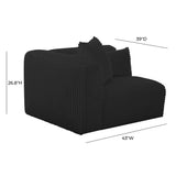 TOV Tarra Fluffy Oversized Black Corduroy Modular LAF Corner Chair