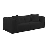 TOV Tarra Fluffy Oversized Black Corduroy Modular Loveseat