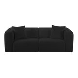 TOV Tarra Fluffy Oversized Black Corduroy Modular Loveseat