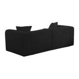 TOV Tarra Fluffy Oversized Black Corduroy Modular Loveseat
