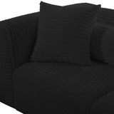 TOV Tarra Fluffy Oversized Black Corduroy Modular Loveseat