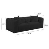 TOV Tarra Fluffy Oversized Black Corduroy Modular Loveseat