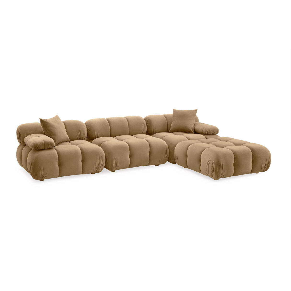 TOV Calliope Cafe Au Lait Performance Velvet 4-piece Modular Sectional
