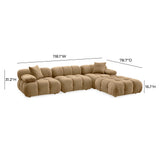 TOV Calliope Cafe Au Lait Performance Velvet 4-piece Modular Sectional