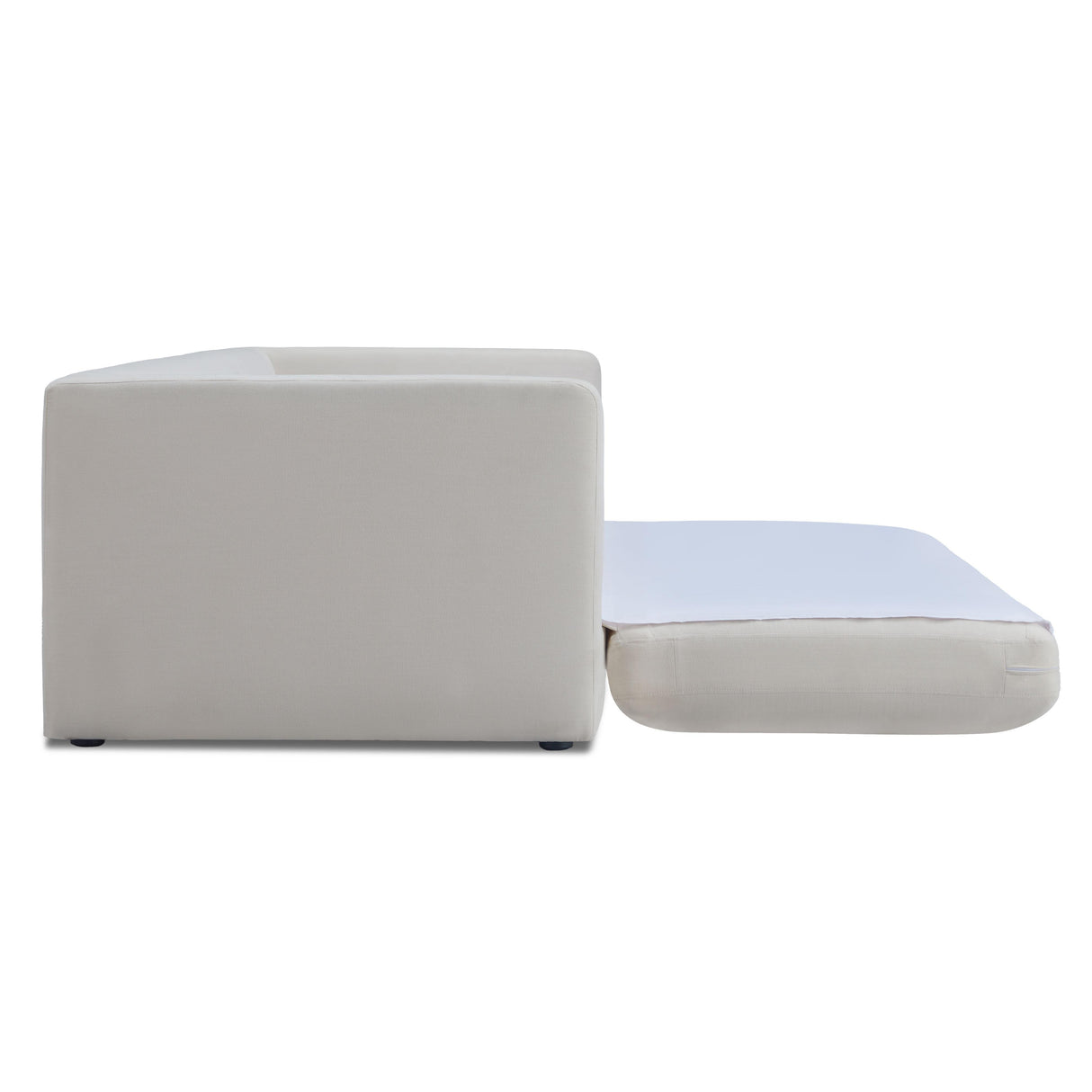 TOV Ryan Cream Upcycled Linen Sofa Bed