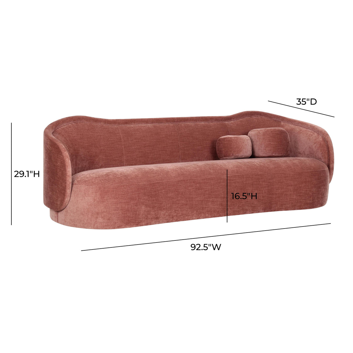 TOV Circe Mauve Textured Velvet Sofa