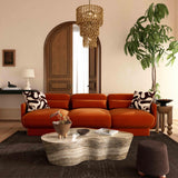 TOV Azalea Rust Orange Velvet Sofa