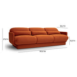 TOV Azalea Rust Orange Velvet Sofa