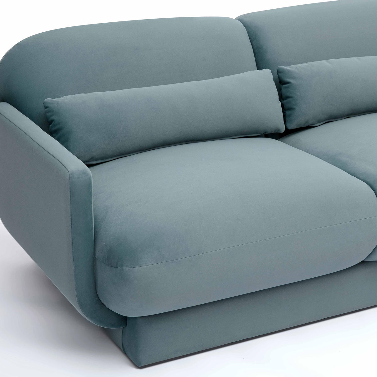 TOV Azalea Powder Blue Velvet Sofa