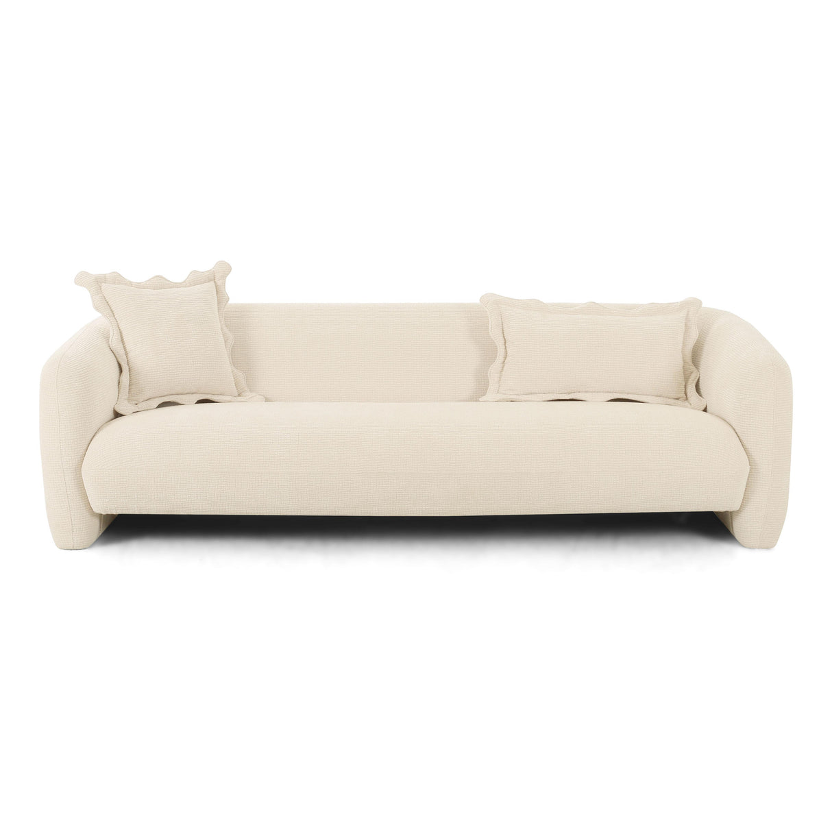 TOV Lou Sandstone Textured Fabric Sofa
