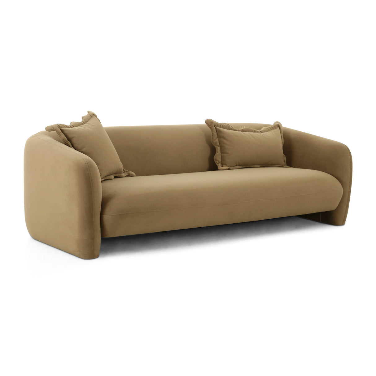 TOV Lou Cafe Au Lait Performance Velvet Sofa