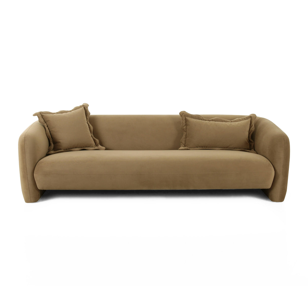 TOV Lou Cafe Au Lait Performance Velvet Sofa
