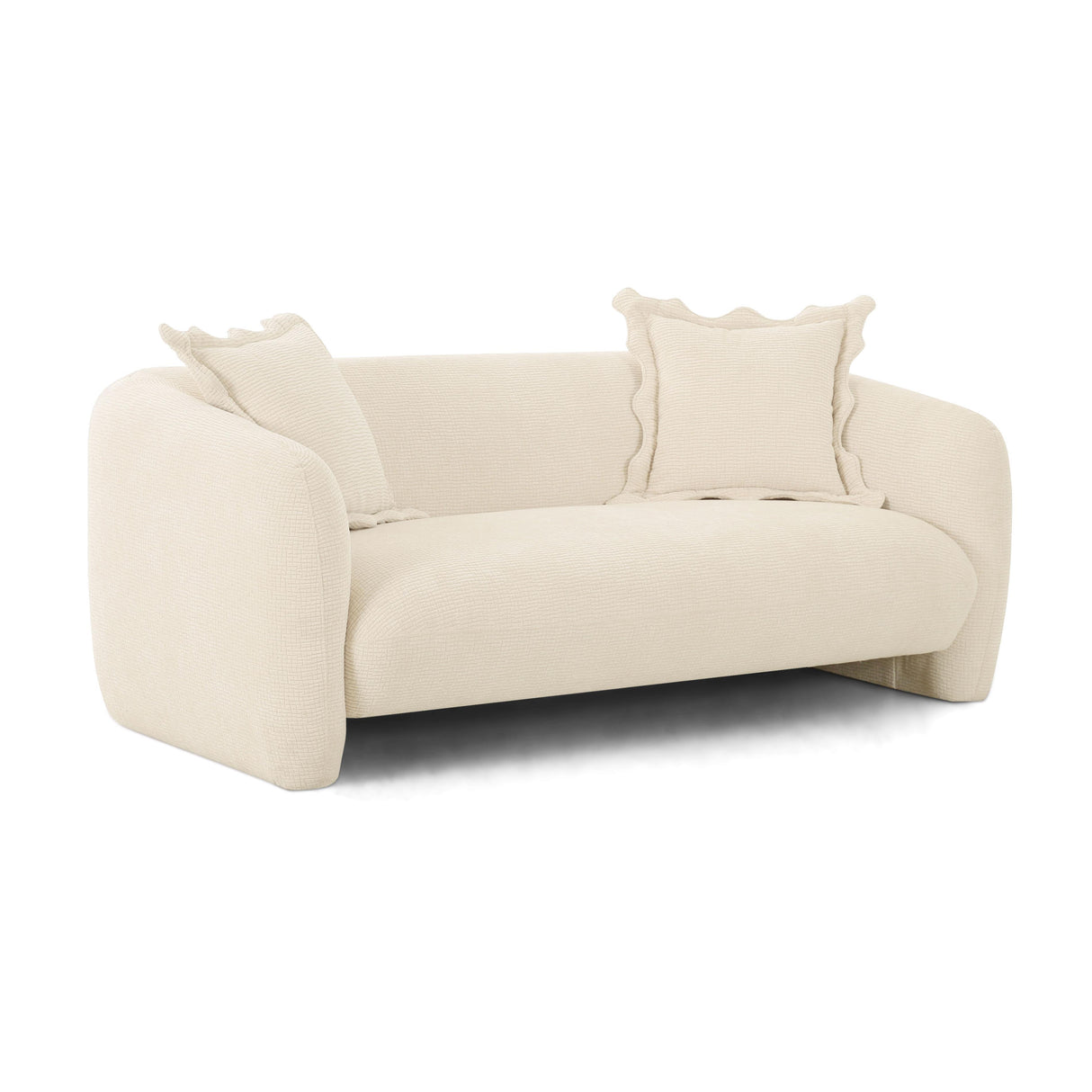 TOV Lou Sandstone Textured Fabric Loveseat