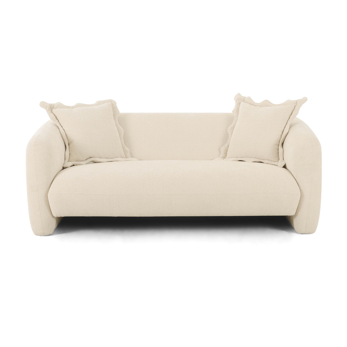 TOV Lou Sandstone Textured Fabric Loveseat