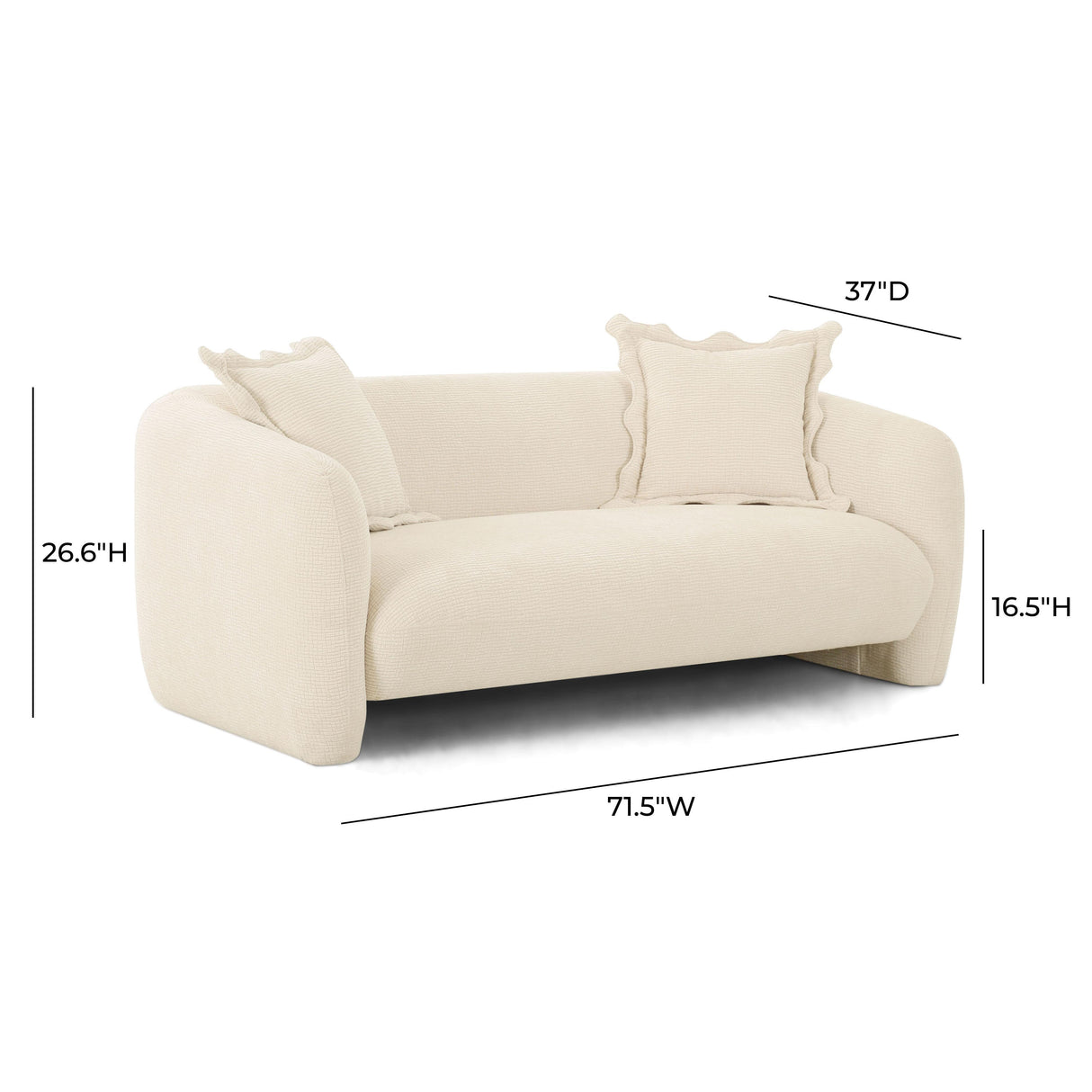 TOV Lou Sandstone Textured Fabric Loveseat