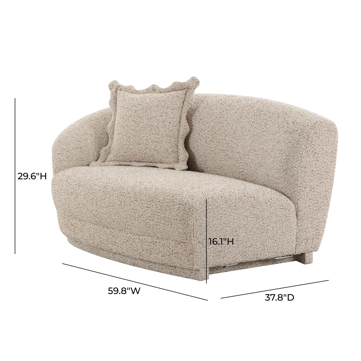 TOV Marion Two-Tone Textured Boucle Loveseat - LAF