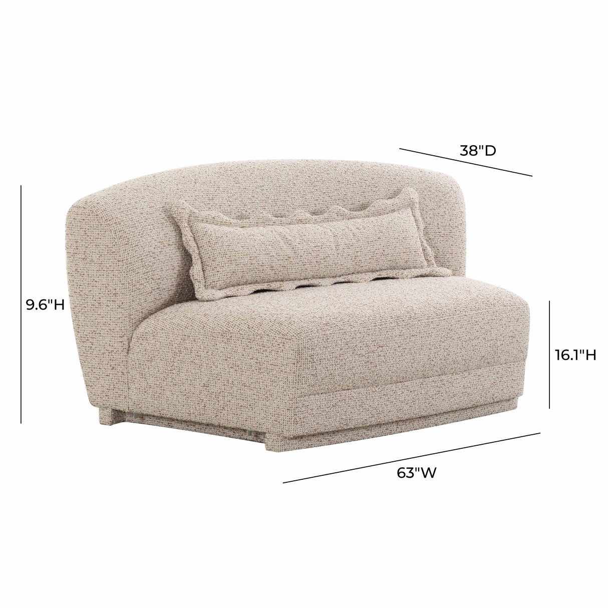 TOV Marion Two-Tone Textured Boucle Armless Loveseat