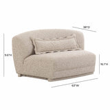 TOV Marion Two-Tone Textured Boucle Armless Loveseat
