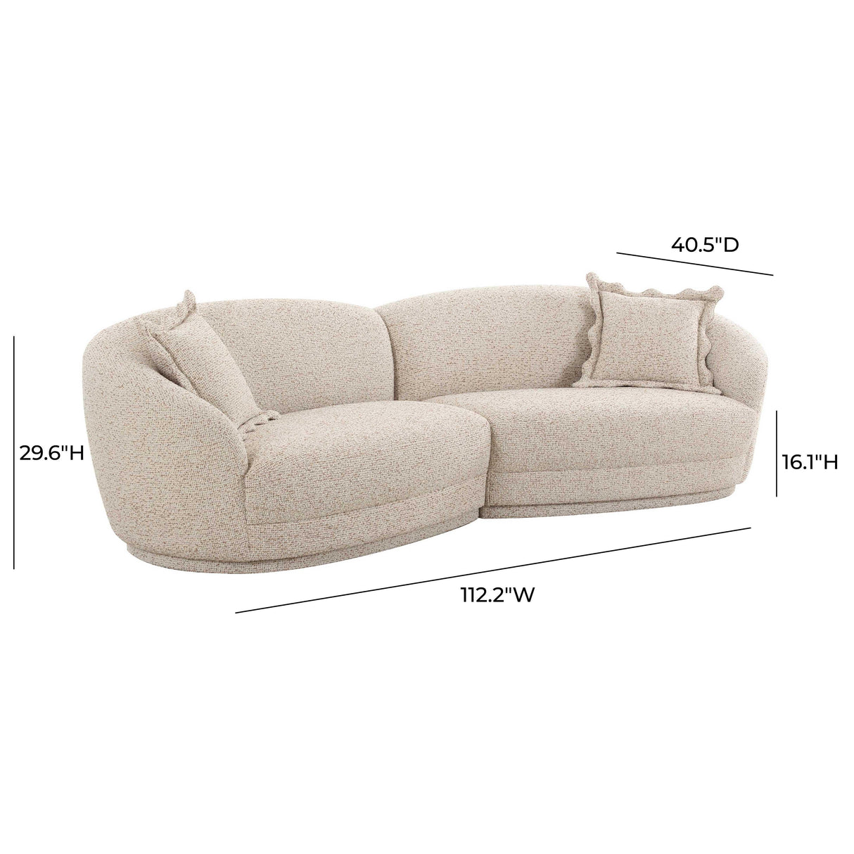 TOV Marion Two-Tone Textured Boucle Sectional