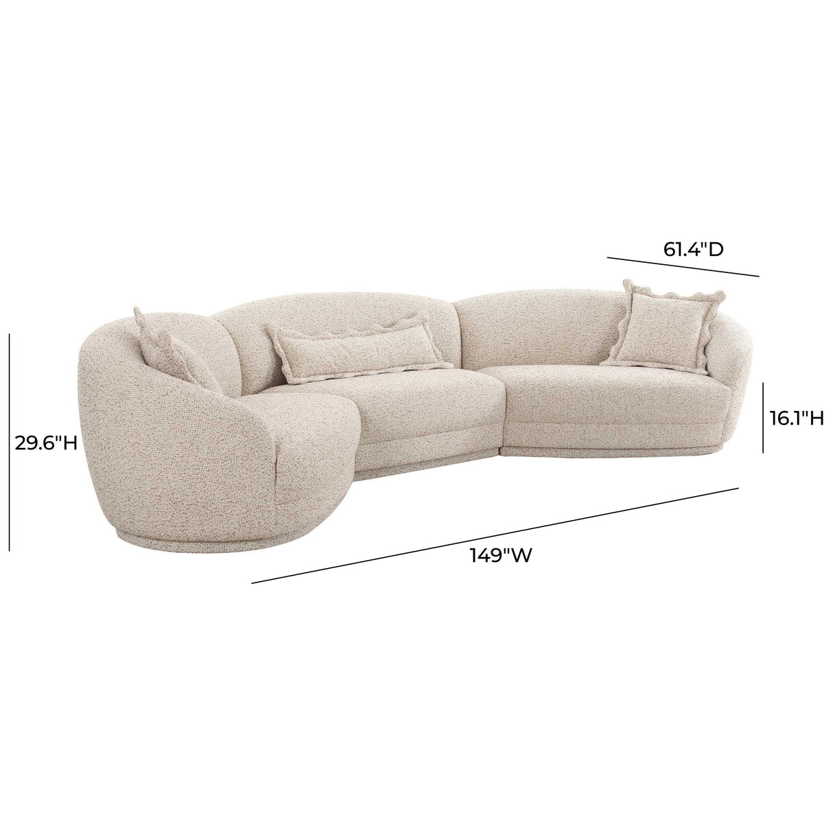 TOV Marion Two-Tone Textured Boucle Large Sectional