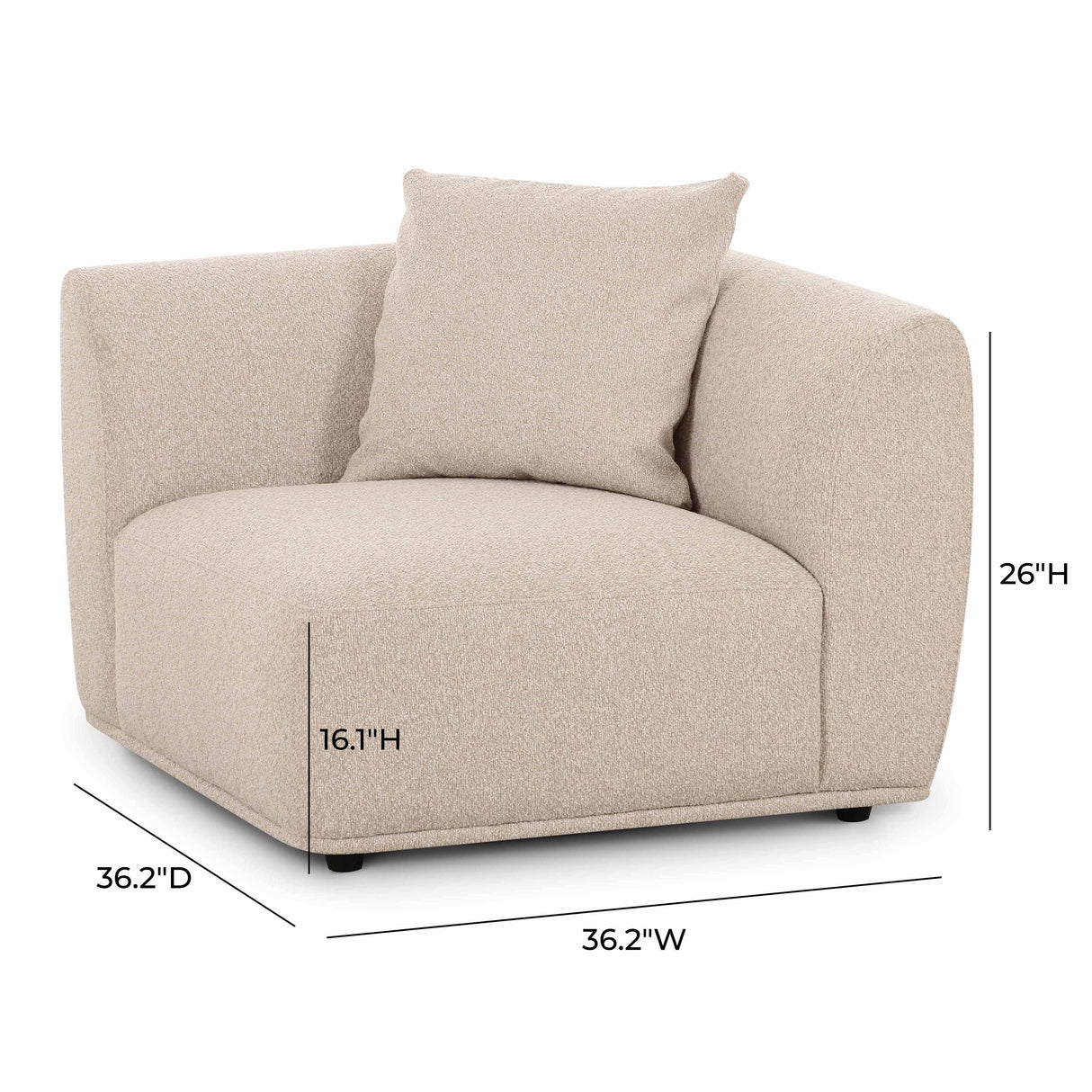 TOV Sylvie Cream Boucle Corner Chair