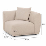 TOV Sylvie Cream Boucle Corner Chair