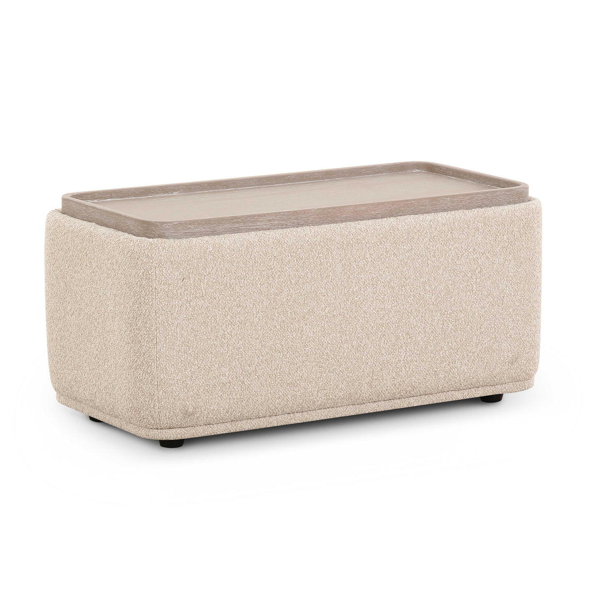 TOV Sylvie Cream Boucle Ottoman Table