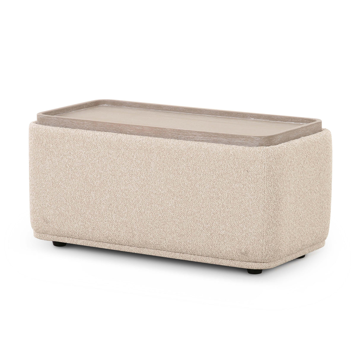 TOV Sylvie Cream Boucle Ottoman Table