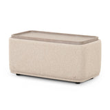 TOV Sylvie Cream Boucle Ottoman Table