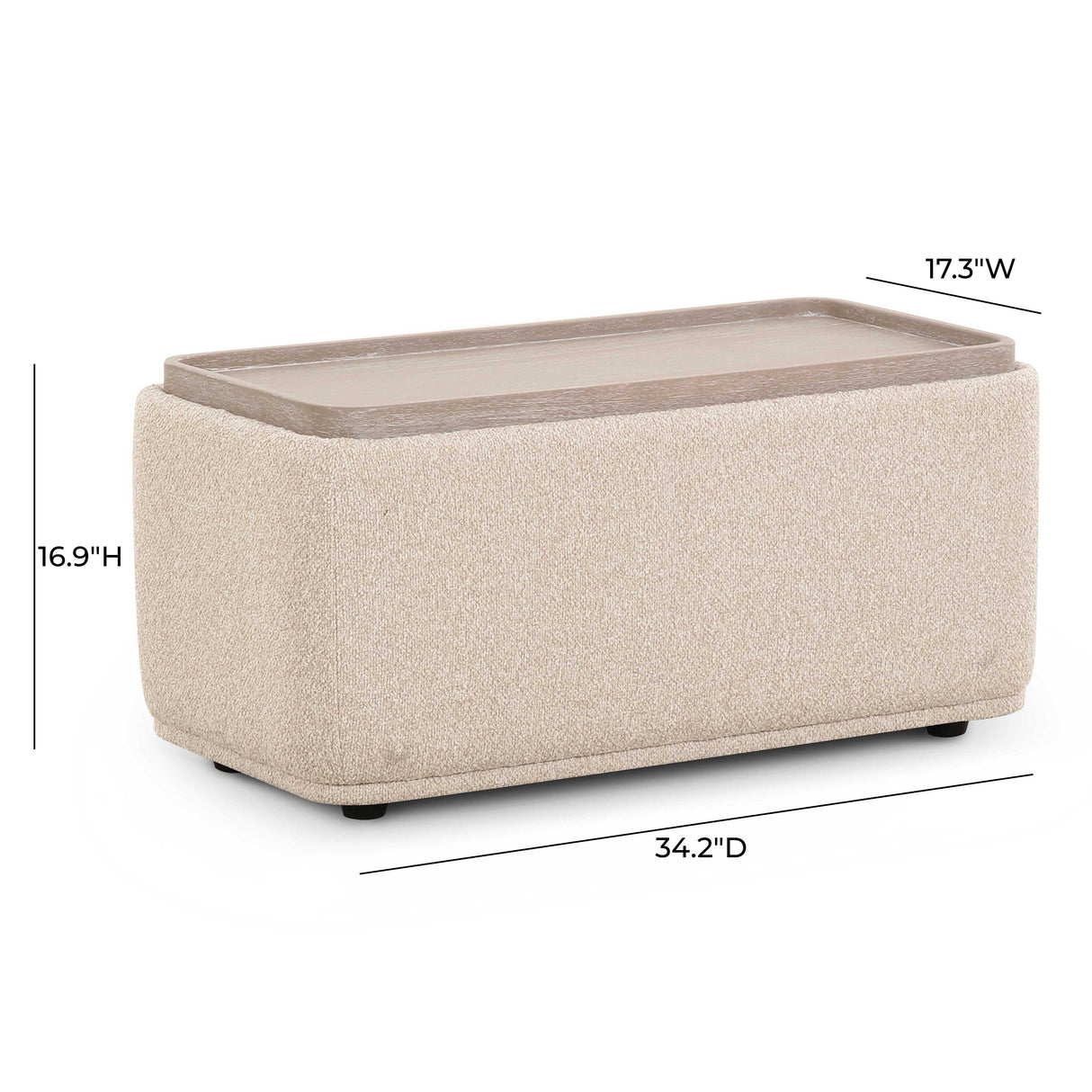 TOV Sylvie Cream Boucle Ottoman Table