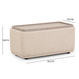 TOV Sylvie Cream Boucle Ottoman Table