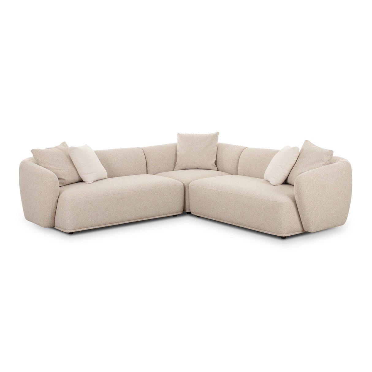TOV Sylvie Cream Boucle 3-Piece Sectional