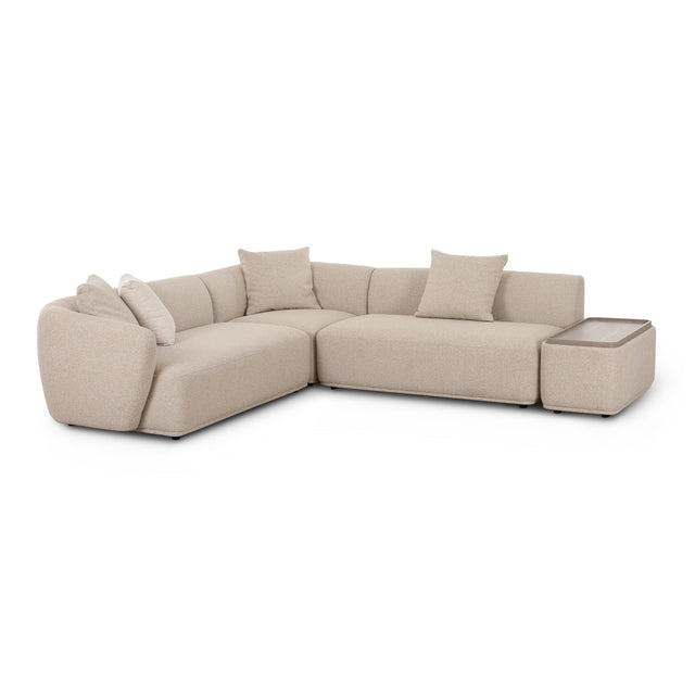 TOV Sylvie Cream Boucle 4-Piece Right Chaise Sectional