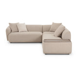 TOV Sylvie Cream Boucle 4-Piece Right Chaise Sectional